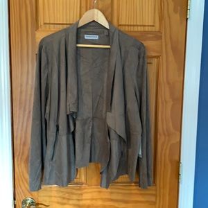 Taupe jacket. Soft suede-like polyester spandex 2X